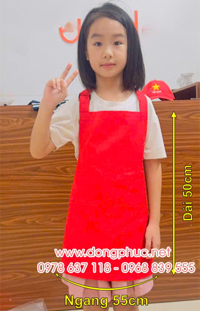 Tạp dề trẻ em màu đỏ