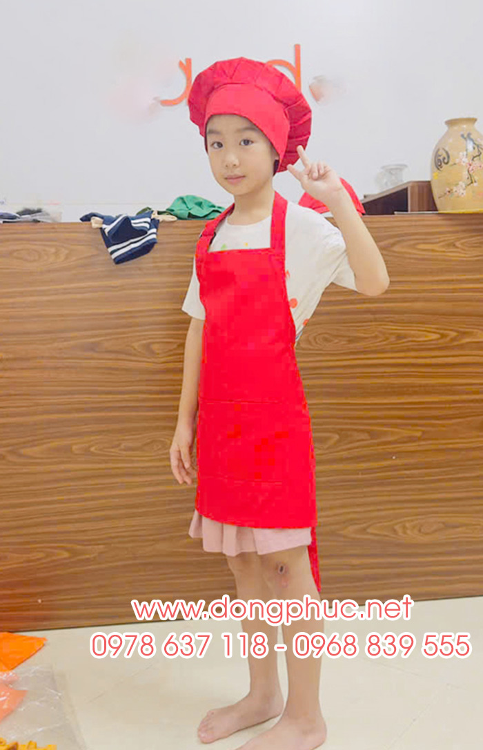Tạp dề trẻ em màu đỏ