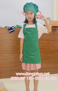 Tạp dề trẻ em màu xanh lá cây