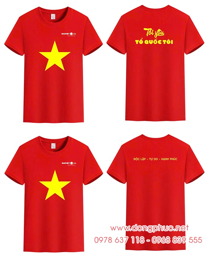 May và In Áo cờ đỏ sao vàng Bảo hiểm nhân thọ BaoViet Life