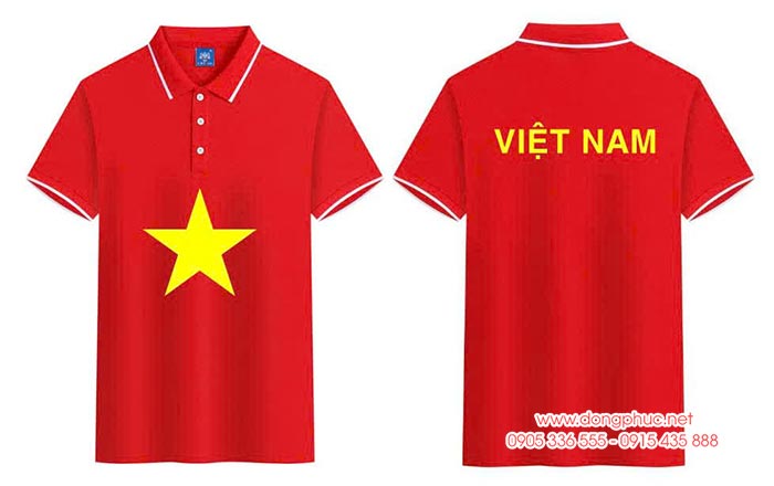 May và In Áo cờ đỏ sao vàng In chữ Việt Nam