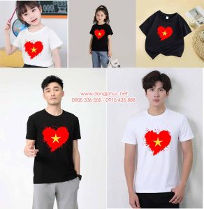 May và In Áo phông In ngôi sao vàng trên nền trái tim