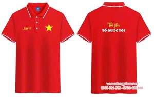 May và In Áo phông màu đỏ In sao vàng cùng Tôi yêu Tổ quốc Tôi - Roise