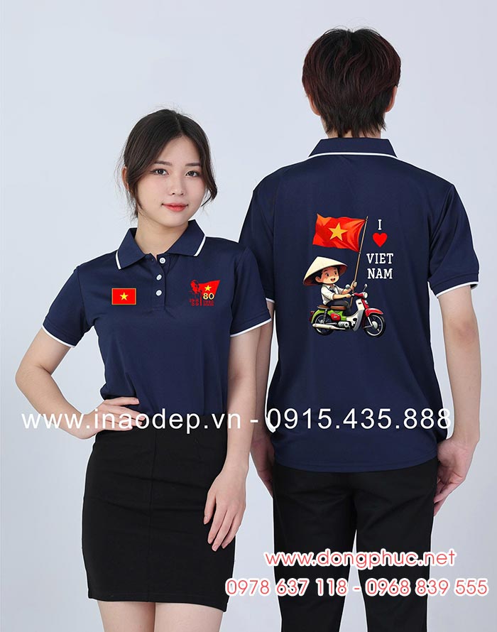 May và In Áo polo in kỉ niệm 80 năm 1945-2025 - I love VietNam