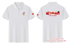 May và In Áo polo màu trắng Nhà hát tuổi trẻ Việt Nam - Độc lập - Tự do - Hạnh Phúc