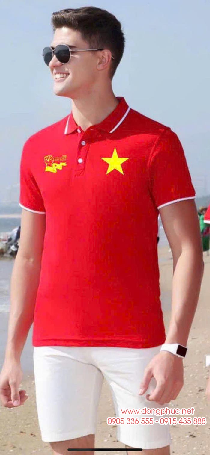 May và In Áo cờ đỏ In Mừng lễ 2/9 Quốc Khánh