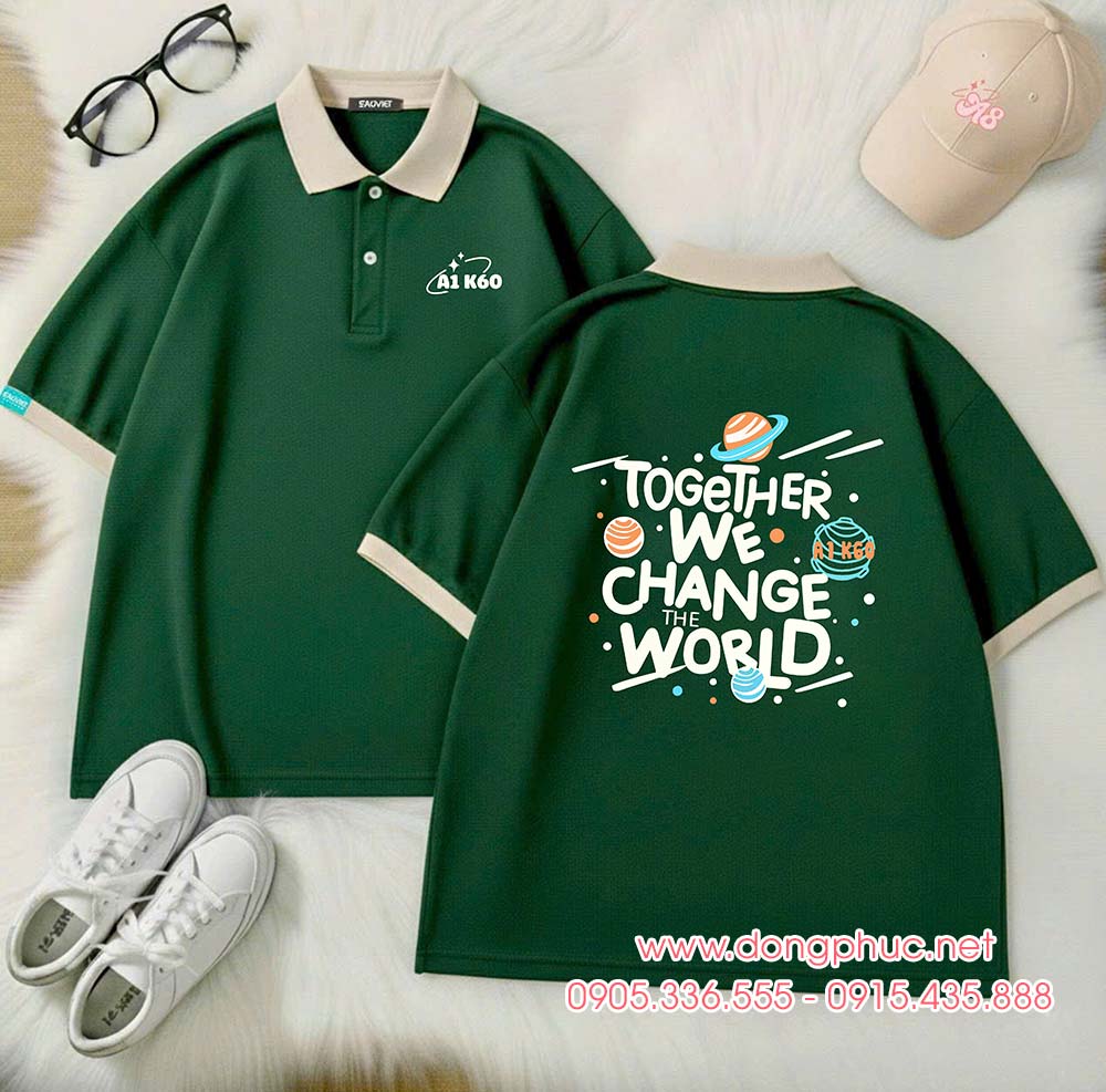 May và In áo Lớp A1 K60 Trường Láng Hạ - Together We change the world