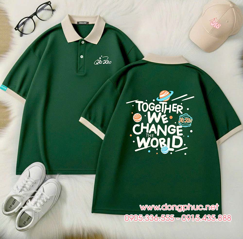 May và In áo Lớp A1 K60 Trường Láng Hạ - Together We change the world