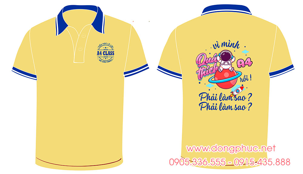 May và In áo Lớp A4 Trường Tiểu học Lê Lợi 2022-2026 - We are family