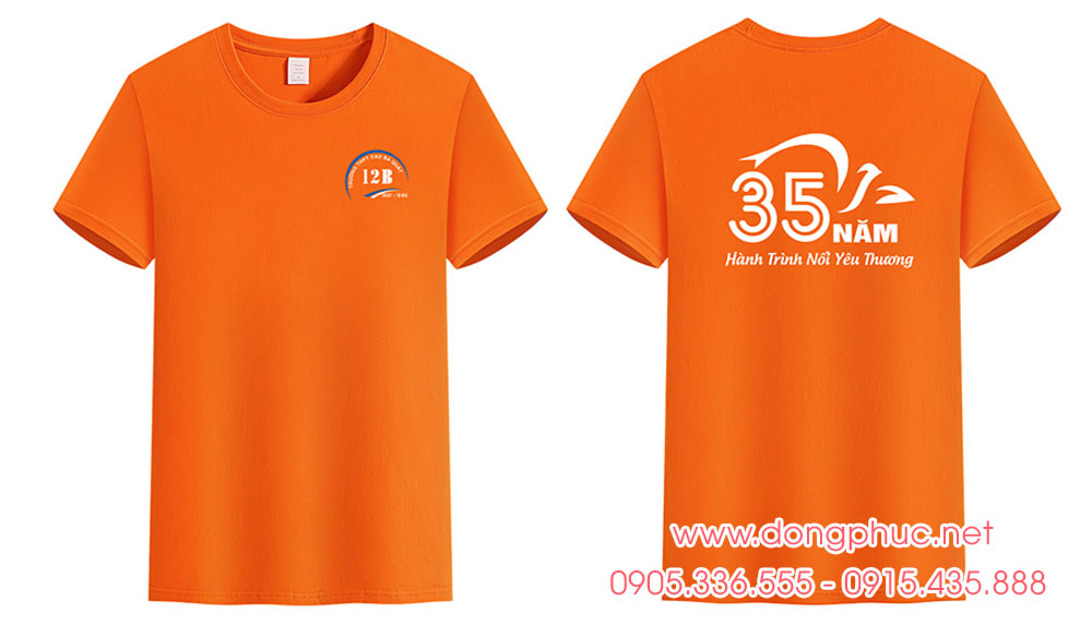 May và In áo cổ tròn Lớp 12B Trường THPT Cao Bá Quát niên khóa 1987-1990