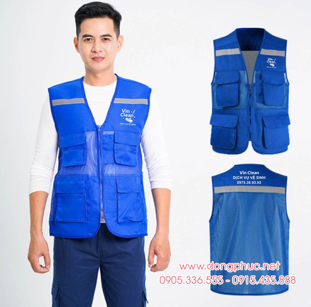 May và In áo gile Công ty Dịch vụ vệ sinh Vin Clean