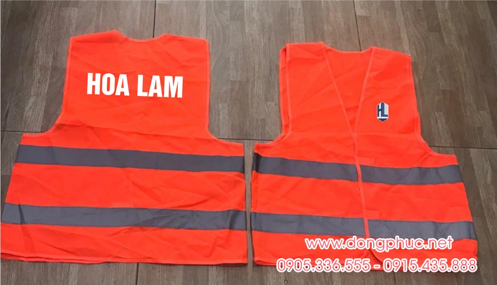 May và In áo gile đồng phục Công ty Hoa Lam màu cam