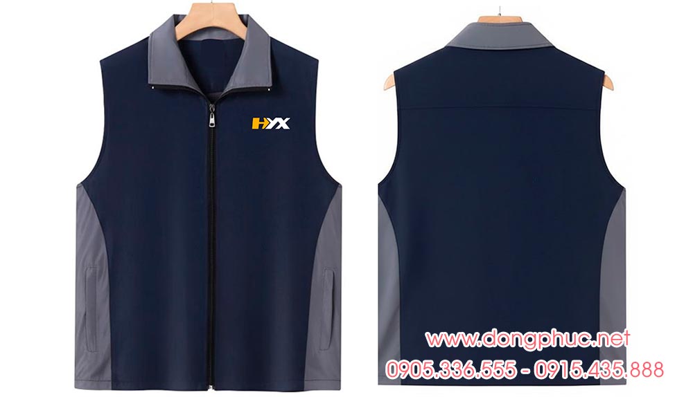 May và In áo gile đồng phục HYX