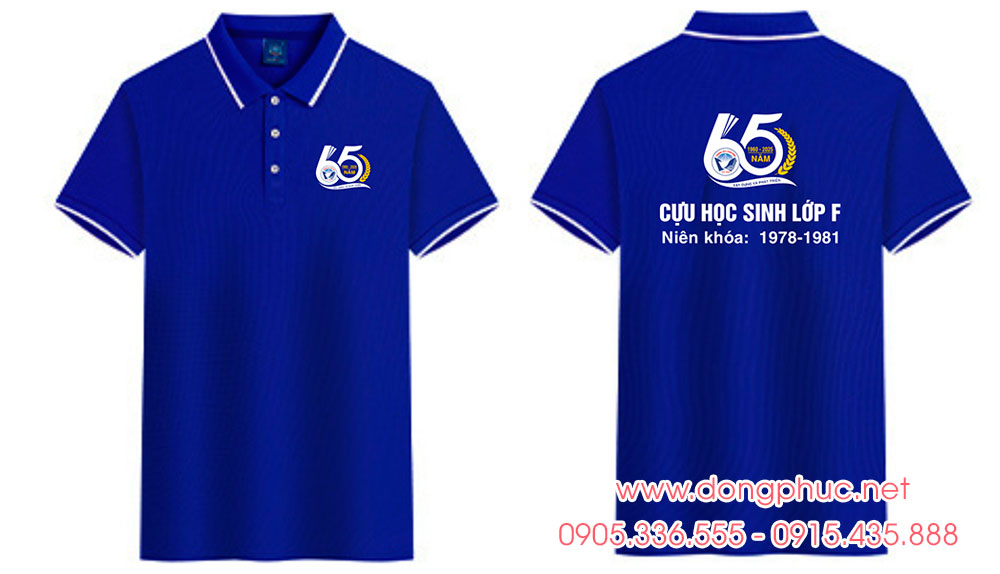 May và In áo phông Cựu học sinh Lớp F niên khóa 1978-1981 - 65 năm Xây dựng và Phát triển