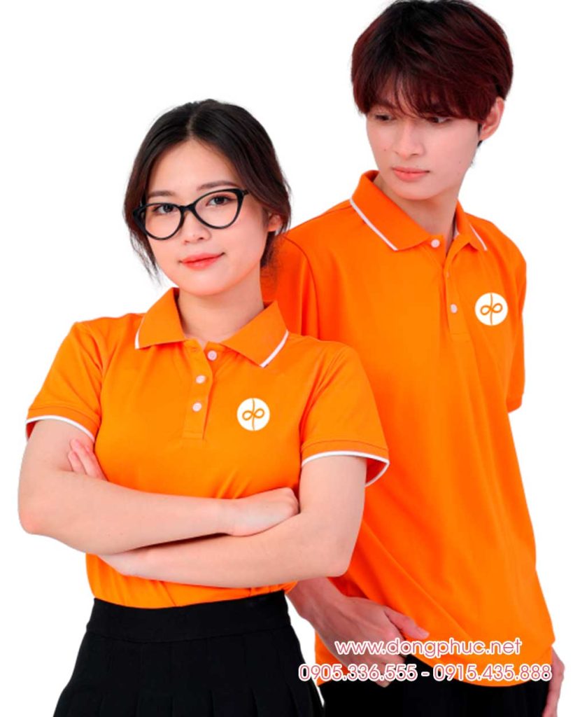 May và In áo phông đồng phục màu cam