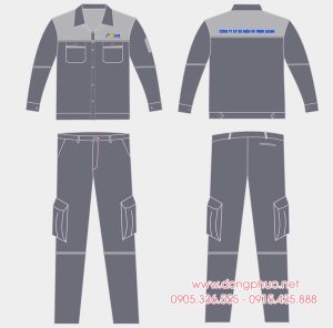 May và In đồng phục bảo hộ Công ty CP XD Điện và TMDV ASIAN màu xám
