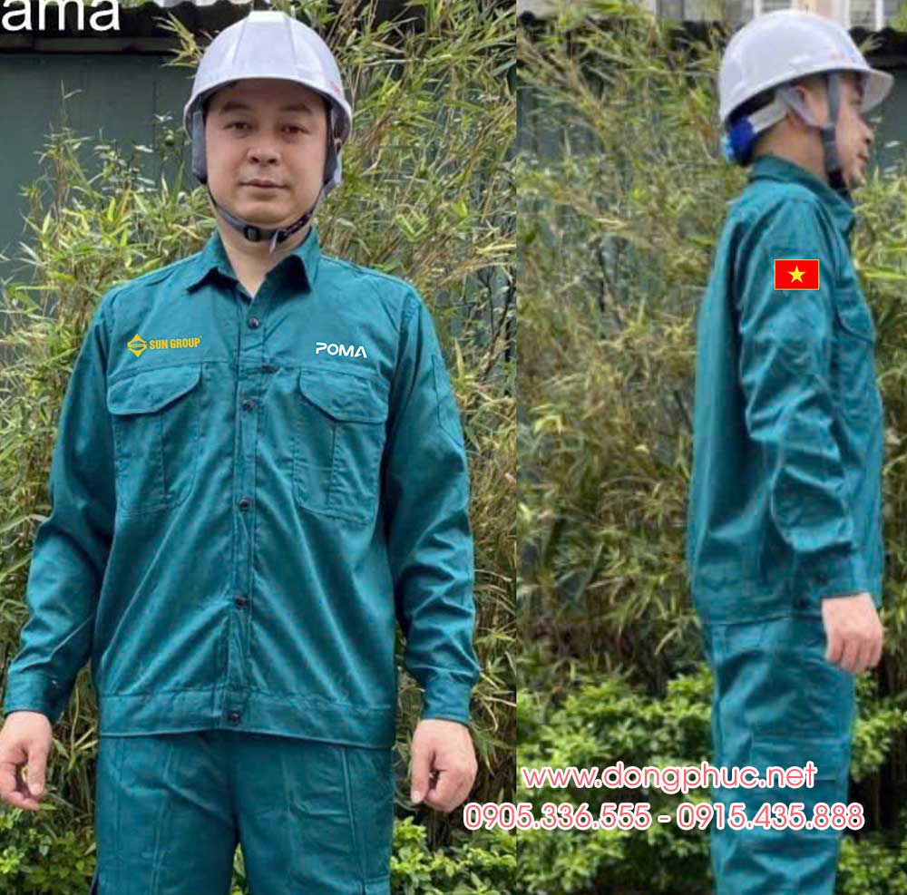 May và In đồng phục bảo hộ Công ty POMA Sun Group